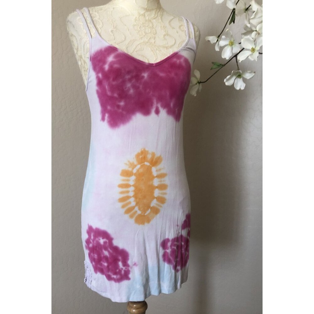 Butterflyzebra Womens Mini Dress Size S Tie Dye Stretch Sleeveless Coverup USA